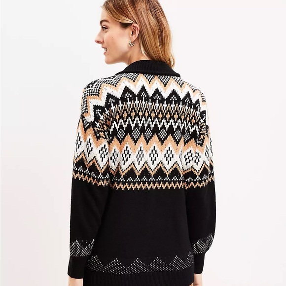 LOFT Fair Isle Half Zip Tunic Sweater - Picture 6 of 10
